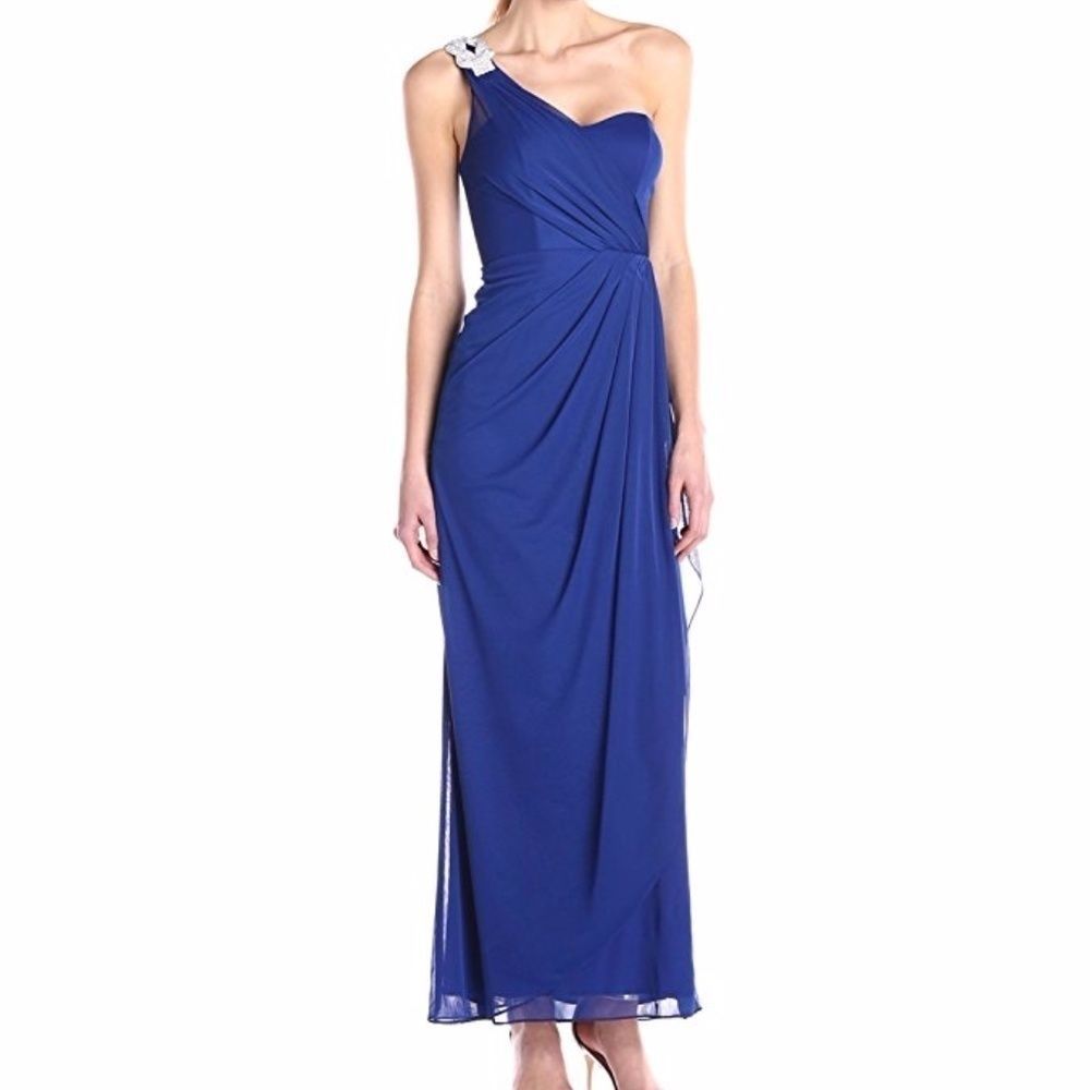 Xscape Women's One Shoulder Long Gown Dress